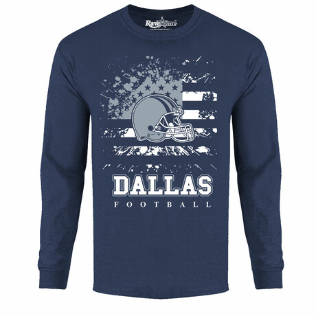 Star Spangled Football Long Sleeve Shirt - Dallas // Navy (S)