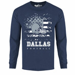 Star Spangled Football Long Sleeve Shirt - Dallas // Navy (2XL)