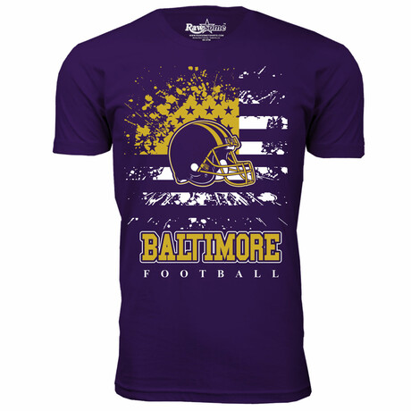 Star Spangled Football T-Shirt - Baltimore // Purple (S)