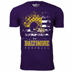 Star Spangled Football T-Shirt - Baltimore // Purple (L)