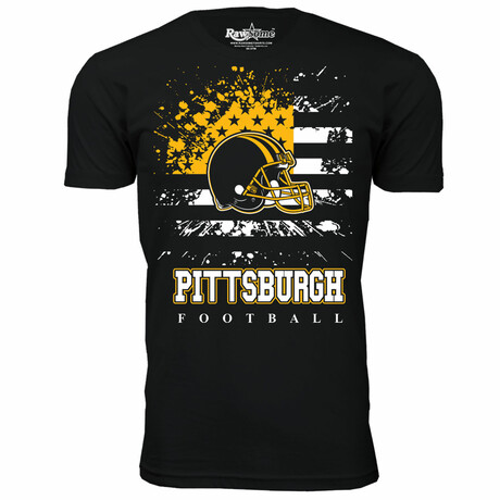Star Spangled Football T-Shirt - Pittsburgh // Black (S)