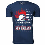 Star Spangled Football T-Shirt - New England // Navy (L)