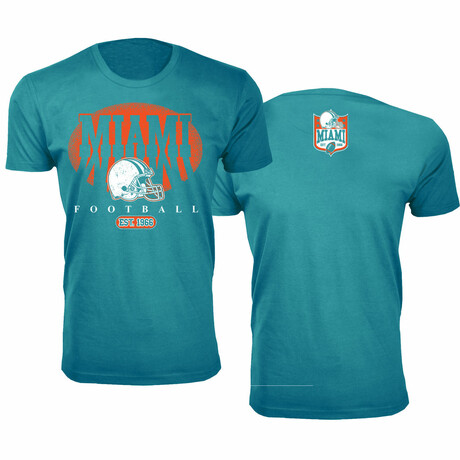 Football Shadow T-Shirt - Miami // Aqua (S)