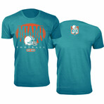 Football Shadow T-Shirt - Miami // Aqua (2XL)