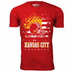 Star Spangled Football T-Shirt - Kansas City // Red (2XL)