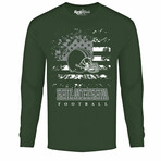 Star Spangled Football Long Sleeve Shirt - Philadelphia // Forest Green (L)
