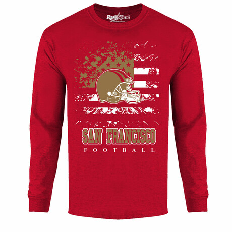 Star Spangled Football Long Sleeve Shirt - San Francisco // Red (S)