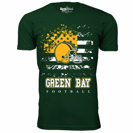 Star Spangled Football T-Shirt - Green Bay // Forest Green (S)