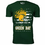 Star Spangled Football T-Shirt - Green Bay // Forest Green (3XL)