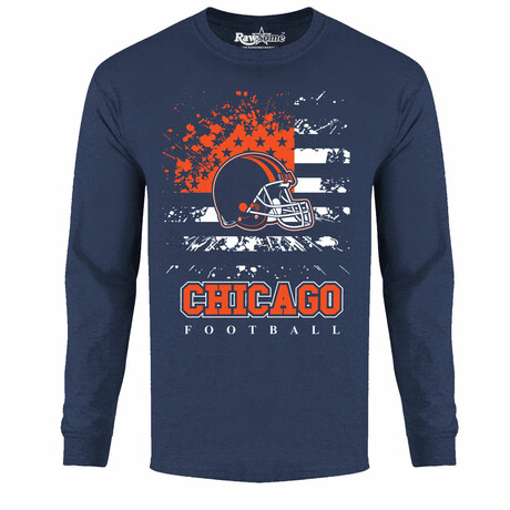 Star Spangled Football Long Sleeve Shirt - Chicago // Navy (S)