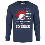 Star Spangled Football Long Sleeve Shirt - New England // Navy (XL)