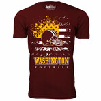 Star Spangled Football T-Shirt - Washington // Burgundy (L)