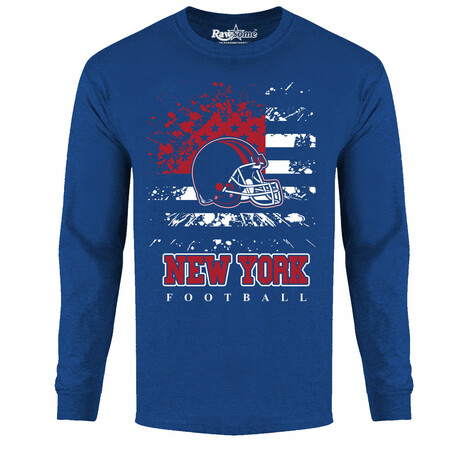Star Spangled Football Long Sleeve Shirt - New York // Royal (S)