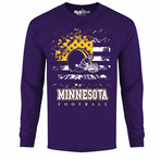 Star Spangled Football Long Sl+G15eeve Shirt - Minnesota // Purple (L)