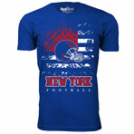 Star Spangled Football T-Shirt - New York // Royal (2XL)