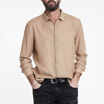 Concealed Button Pleated Placket Shirts // Turmeric (S)