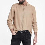Concealed Button Pleated Placket Shirts // Turmeric (S)