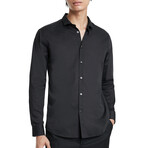 Slim Fit Shirt With Wire Inserted Shaped Stand Col // Carbon Grey (XS)
