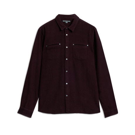 Dario Shirt In Brushed Melange Twill // Dark Plum (S)