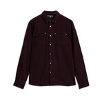 Dario Shirt In Brushed Melange Twill // Dark Plum (S)