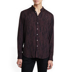 Double Band Collar Shirtswith Seam Detail // Dark Plum (XS)