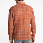 Over Shirt With Straight Bottom Hem & Horn Buttons // Burnt Clay (XS)