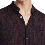 Double Band Collar Shirtswith Seam Detail // Dark Plum (XS)