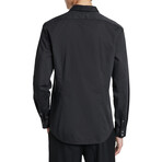 Slim Fit Shirt With Wire Inserted Shaped Stand Col // Carbon Grey (XS)