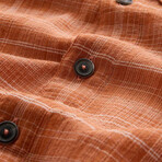 Over Shirt With Straight Bottom Hem & Horn Buttons // Burnt Clay (XS)