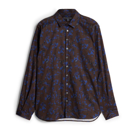 Multi Button Slim Fit Shirt // Espresso (XS)