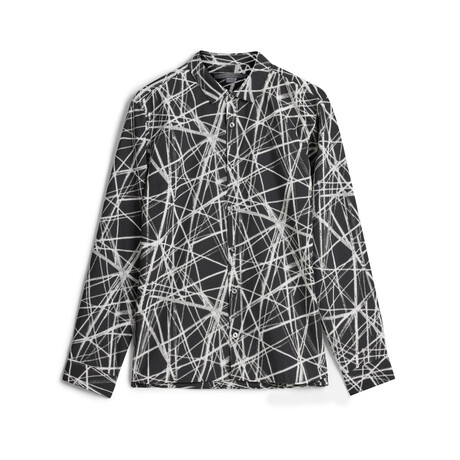 Straight Bottom Hem Shirt With Regular Collar // Mineral Blk (XS)