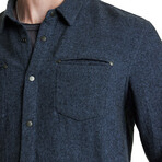 Dario Shirt In Brushed Melange Twill // Cobalt (S)