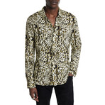 Rodney Long Sleeve Shirt In Leopard Print // Ginger (S)