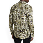 Rodney Long Sleeve Shirt In Leopard Print // Ginger (S)