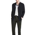 Multi Button Band Collar Shirt // Black (M)