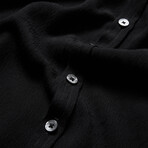 Multi Button Band Collar Shirt // Black (M)