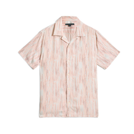 Dan Camp Collar Shirt In Stone Print // Grapefruit (M)