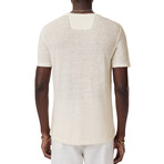 Ss Crew Tee - Embroidered Skull // Salt (XS)