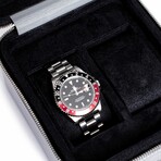 Hyde Park Smooth Leather 2 Watch Zip-Case // Blue-Gray