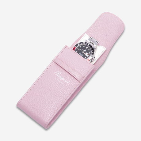 Portobello Leather Single Watch Pouch // Pink