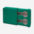 Via Leather Duo Watch Slipcase // Green