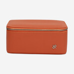 Via Leather Watch + Accessory Zip-Case // Orange