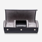 Hyde Park Leather 3 Watch Roll // Black