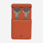 Via Leather Duo Watch Slipcase // Orange
