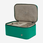 Via Leather Watch + Accessory Zip-Case // Green