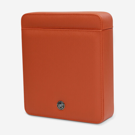 Via Leather Duo Watch Slipcase // Orange