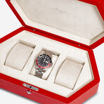 Portobello Leather 3 Watch Box // Ruby