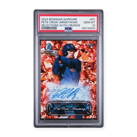 Pete Crow-Armstrong // 2024 Sapphire Selections Orange Auto // #6/25 // RC