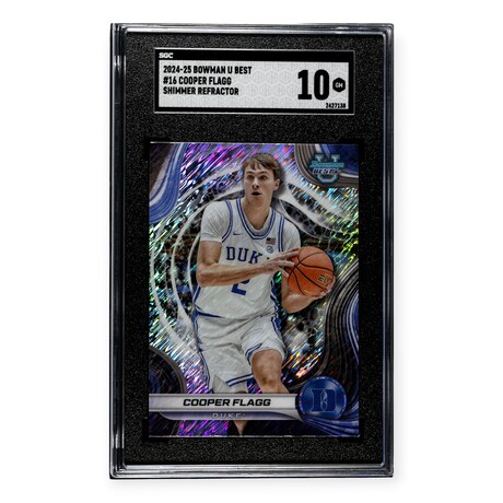Cooper Flagg // 2024-25 Bowman U Best Shimmer Refractor // SGC 10 GM
