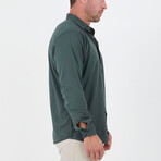 Solid Long-Sleeve Button-Up Shirt // Pine Green (M)